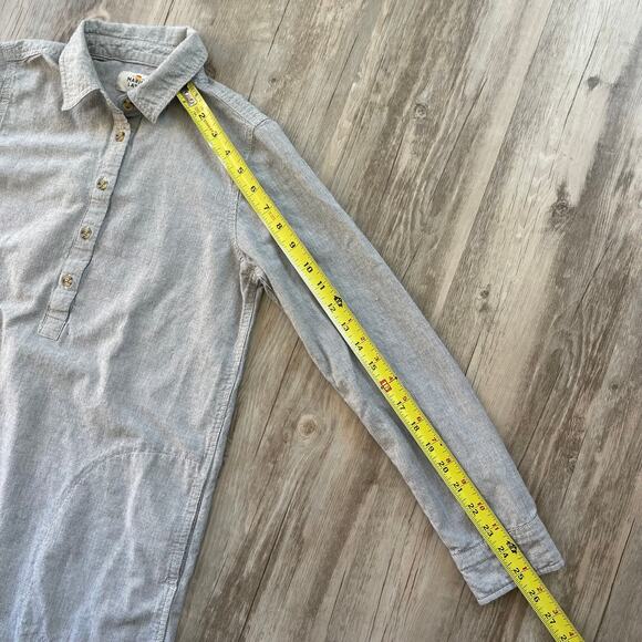 Marine Layer Women Grey Striped Button Front Shirt Dress Tunic Collared Sz Small - Picture 7 of 8